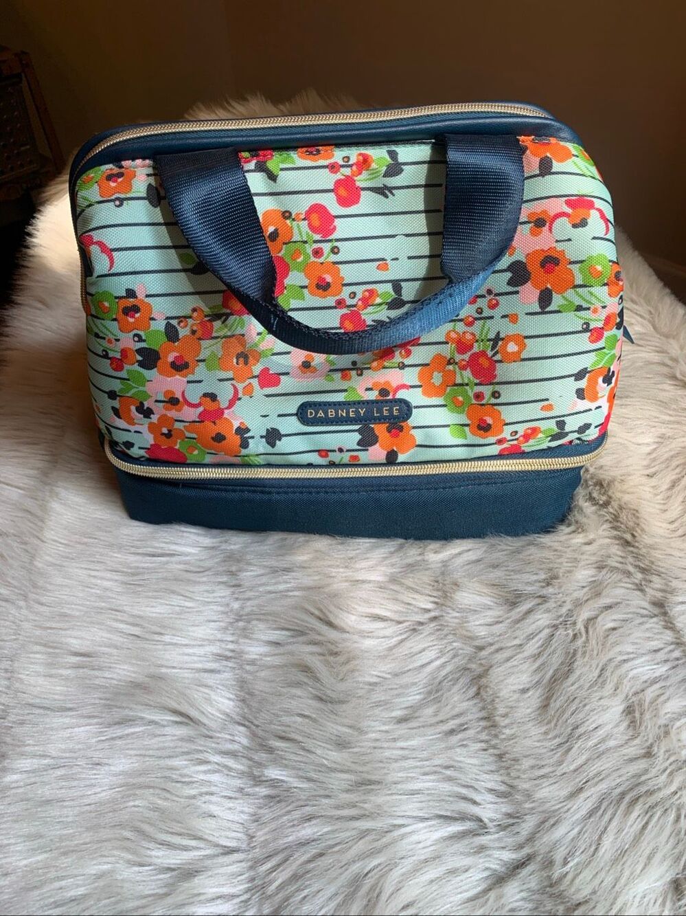Dabney Lee Lunch Tote Bag Floral and  Navy